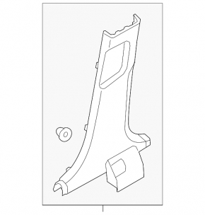 Center pillar trim lower right Hyundai Sonata 11-14 brown, scratches