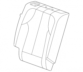 Right 2nd row seat back upholstery for Chevrolet Equinox EV 24-26, black leather, red stitching