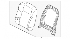 Nissan Rogue 21-22 passenger seat without airbag, manual, black and gray cloth, US built, dry cleanable