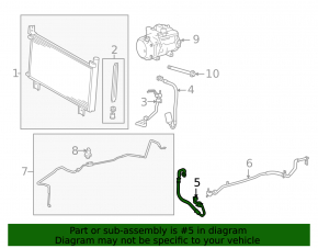 Short air conditioner hose from compressor to heater for Lexus RX450h 10-15