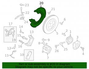 Brake Disc Cover Rear Left Audi A4 B8 08-16