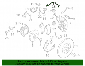 Brake pad wear sensor front left Porsche Macan 15-18 under black caliper