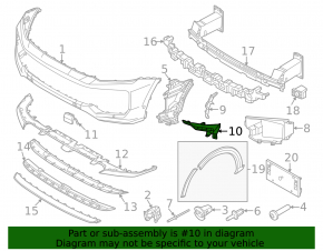 Front bumper air duct, right lower, Porsche Cayenne 24-26