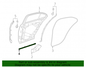 Door seal lower rear right Mercedes W213 E 17-23