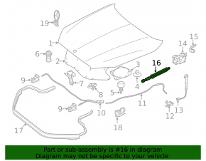 Right hood shock absorber Mercedes S-class W222 14-20