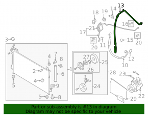 Air conditioning pipe compressor-evaporator Mazda CX-7 06-08