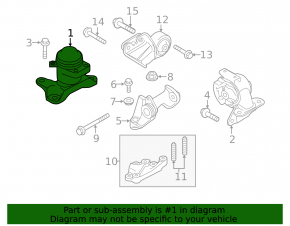 Right engine mount for Mazda CX-7 10-12 restyling, 2.5
