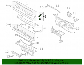 Windscreen wiper seal left Lincoln MKC 15-19