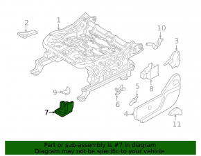 Front left driver's seat runner plug for Ford Ecosport 18-22, black