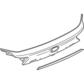Ford Edge 19-24 tailgate trim with chrome molding, without emblem