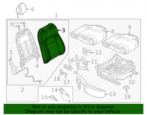 Mazda CX-50 25-26 passenger seat back upholstery, combined black leatherette, heated