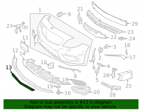 Front bumper lip trim Mercedes CLA 14-16 prerest