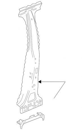 Body pillar central right Cadillac ATS 13 - sawed off, butt