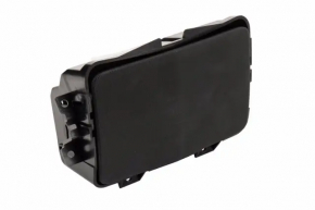 Rear center console pocket box for Cadillac ATS 13-19, black, with cigarette lighter
