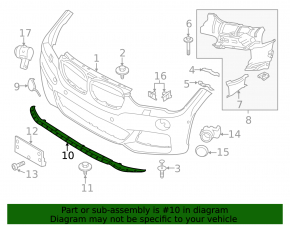 Lower front bumper bracket for BMW X1 F48 16-19 M-Sport