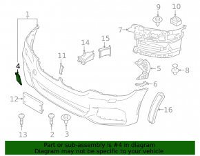 BMW 5 Series G30 17-20 M Sport Front Bumper Tow Hook Cap