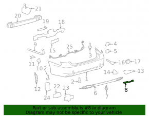 Bumper trim under the nozzle left Lexus LS460 LS600h 07-12