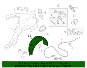 Rear left fender liner Subaru Outback 15-19