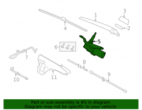 Windscreen wiper trapezoid with motor rear BMW X5 F15 14-18