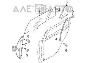Subaru Outback 10-12 rear left door glass