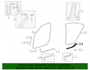 Lexus ES350 07-12 black inner rear left door sill plate