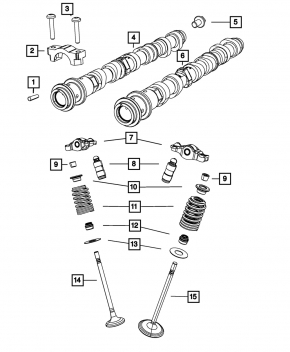 Left exhaust camshaft for Jeep Cherokee KL 14-22 3.2