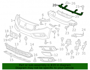 Front Bumper Bracket Central Honda Civic X FC 16-21