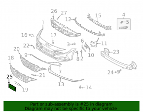 Platform for the number of the front bumper Hyundai Elantra 21-23 for radar