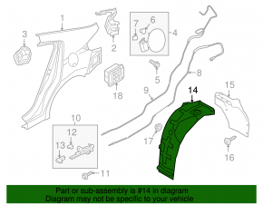 Mudguard rear right front part Hyundai Elantra AD 17-18