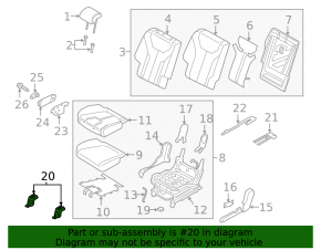 Rear left seat runner plug, 2nd row, front left, Hyundai Santa FE 21-23, black, with plug, scratches, needs cleaning
