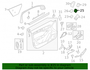 Mirror control Audi A4 B8 13-16 rest, chrome