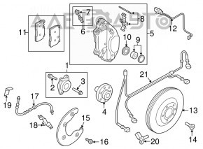 Front right caliper Audi Q5 8R 16-17 4 pistons, 345mm