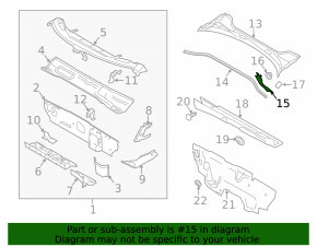 Windscreen wiper seal left Audi A3 8V 15-20