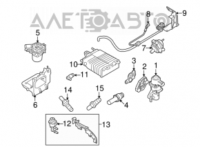 Carbon canister absorber, bare, Ford Focus USA 2011