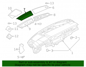 Audi A6 C8 19-24 black upper center dashboard trim