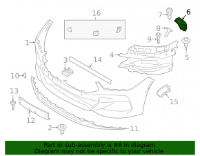 Front bumper mount, upper left, BMW 8 G16 20-25