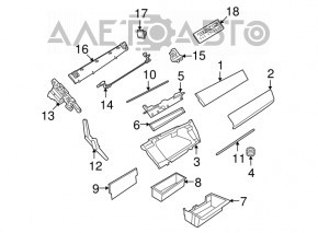 BMW X5 E70 10-13 glove compartment assembly, black, light wood insert