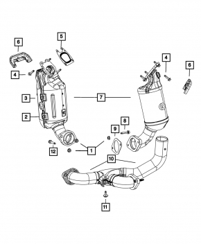 Exhaust manifold rear with catalytic converter Dodge Grand Caravan 11-20