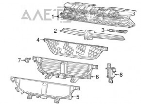 13-16 Dodge Dart bare grille base