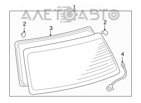 Rear window for the tailgate of a Toyota Highlander 2001-2007
