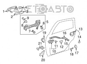 Rear left door limiter for Toyota Prius V 12-17