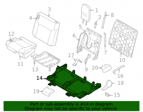 Rear seat frame, 3rd row, Mitsubishi Outlander 22-26