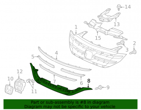 Lower grille trim for Honda CRV 12-14 pre-restored models