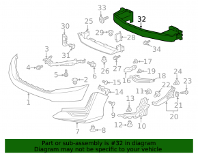 Front Bumper Reinforcement Honda Clarity 18-21 USA