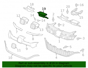Left radiator grille deflector Honda CRV 15-16