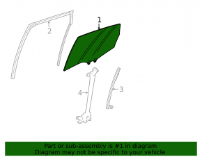 Glass door rear left Honda HR-V 16-22