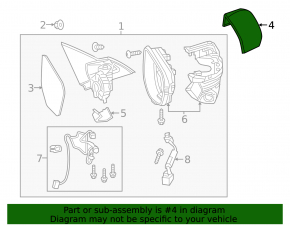 Left mirror cover for Honda Civic X FC 16-18 for turn signal