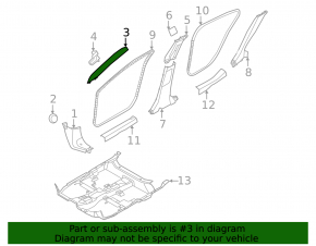 Front pillar trim left Nissan Sentra 20-24