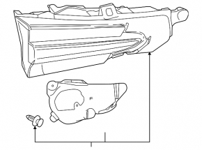 Light inside trunk door left Lexus NX200t NX300h 15-17