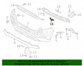 Rear bumper mount on the lower center reinforcement for Hyundai Kona 18-23